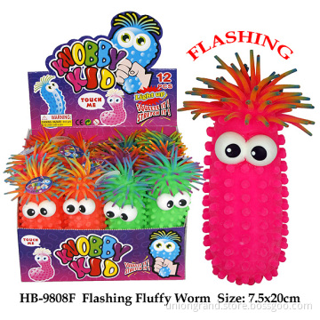 Flashing Fluffy Worm Puffer Ball